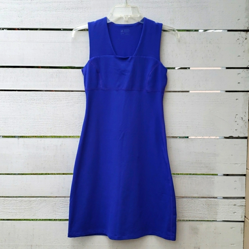 Eastern Mountain Sports Athletic Sheath Dress Purple Stretchy Soft Sleeveless XS